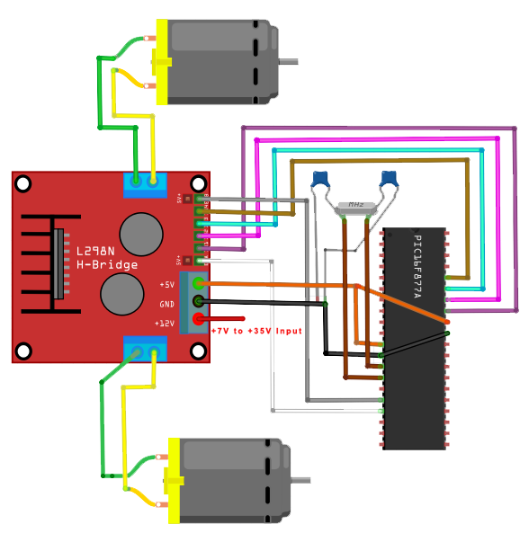 L298N Board example with PIC