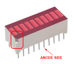 LED bar graph anode identification